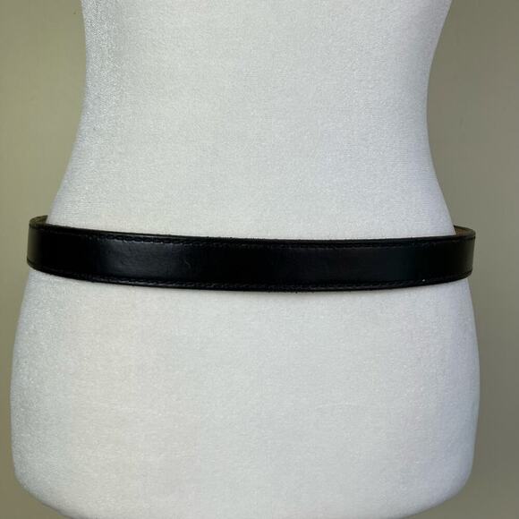 Barlow Vintage Belt Brass Buckle with Dog Black Leather Hunting Retro Sz XS-S - Picture 4 of 16